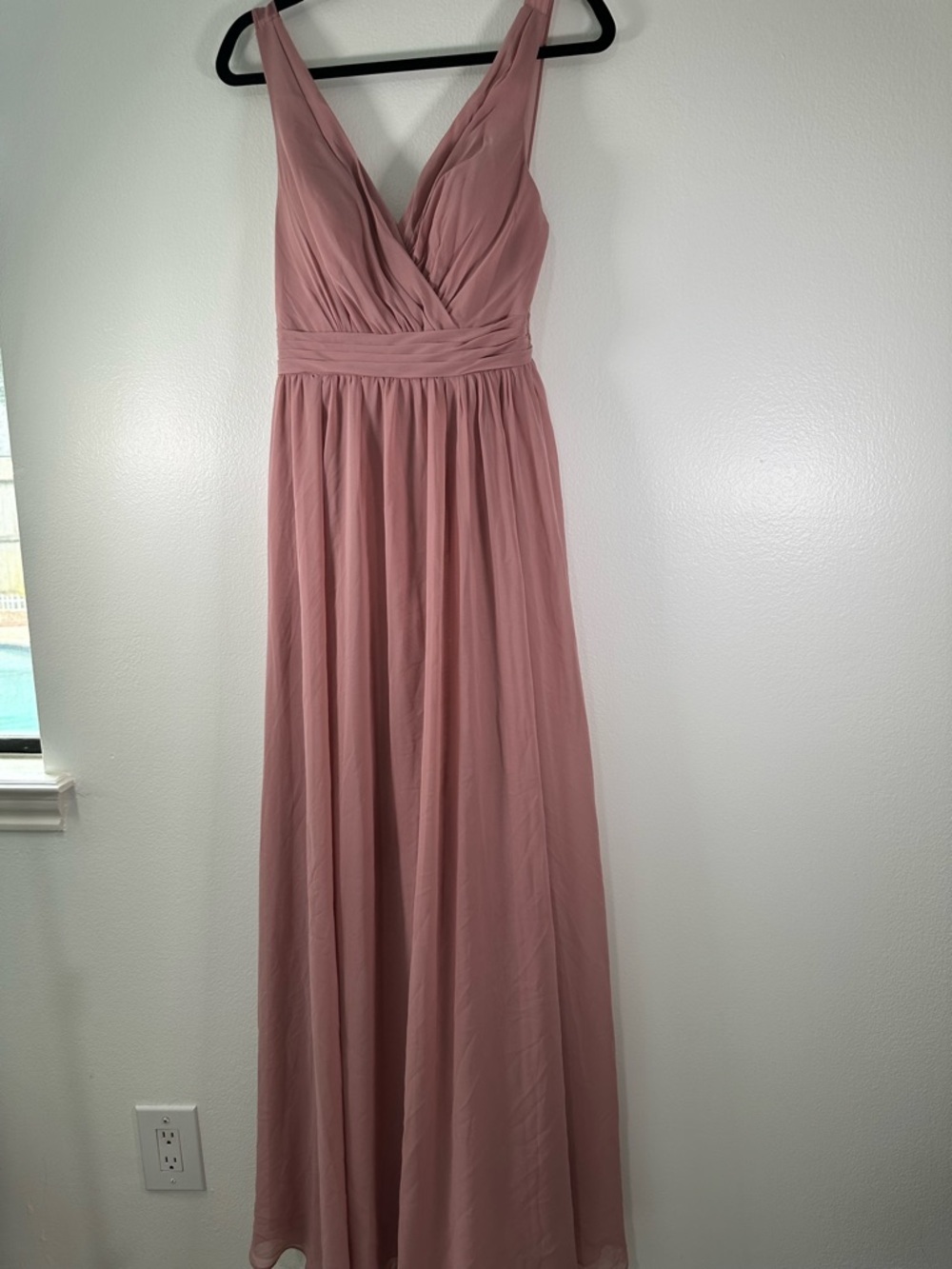 Azazie Kora Dress A6 Dusty Rose Chiffon Bridesmaid A-Line Formal Wedding - Picture 8 of 15